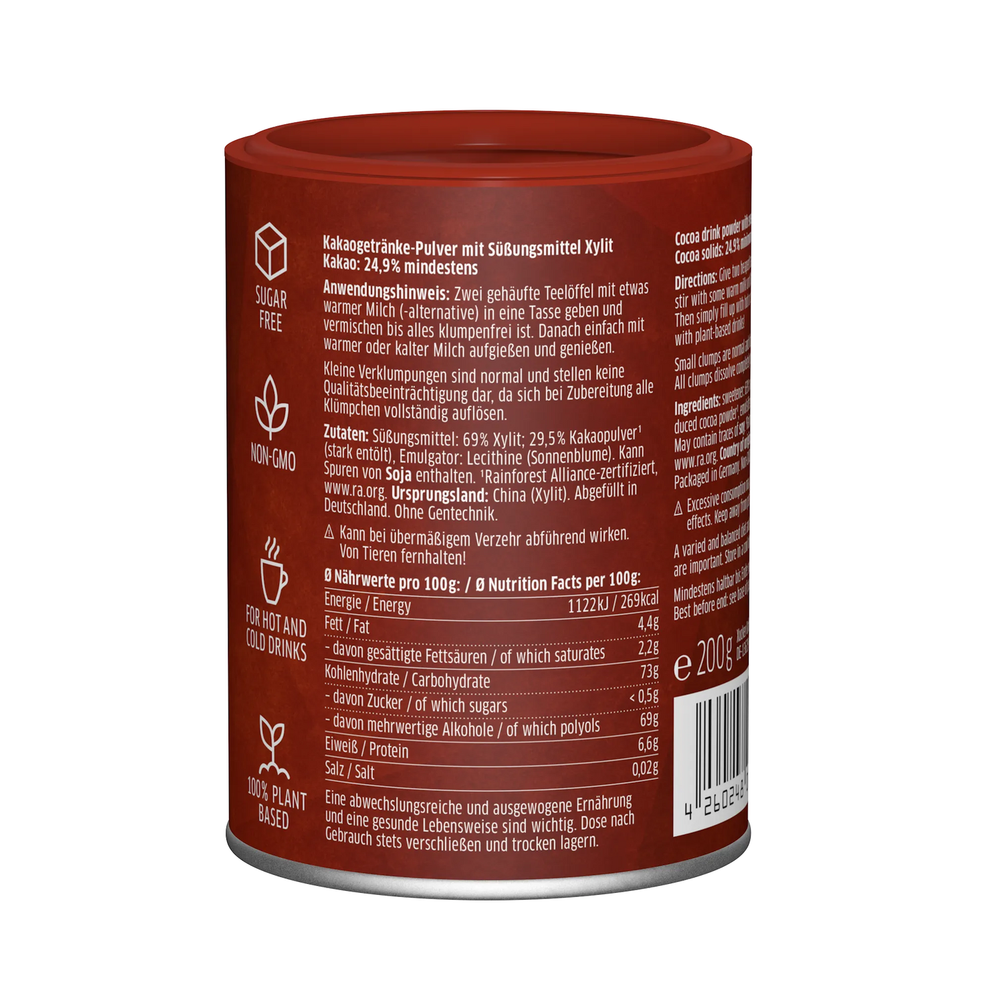 Heiße Schoki klein (zuckerfreies Kakao-Getränkepulver mit Xylit)