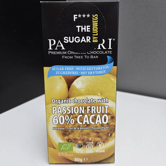 PACCARI | Zuckerfreie Bio Schokolade Maracuja | Ecuador | 60% Kakao